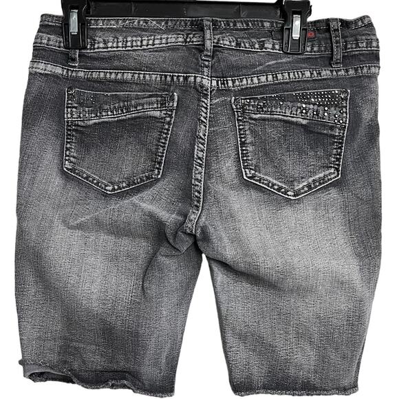 Y2K 2000s Bongo Jean Shorts Juniors Size 9 Gray Denim Studded Retro Streetwear - Picture 2 of 4